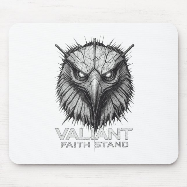Valiant Faith Stand Eagle Christian Courage Streng Mousepad (Vorne)