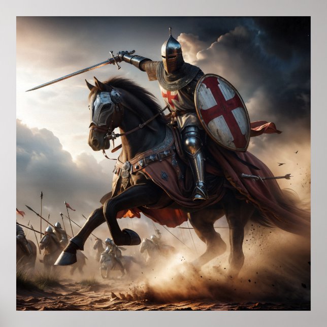 Valiant rot getönt Realistisch-mittelalterlicher R Poster (Vorne)