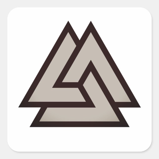Valknusszeichen Quadratischer Aufkleber (Vorderseite)