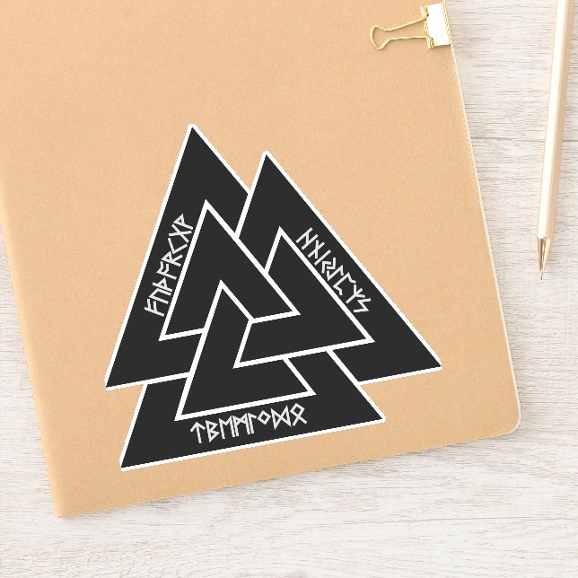 Valknut Etched Runes Sticker (Vinyl) (Notizbuch)