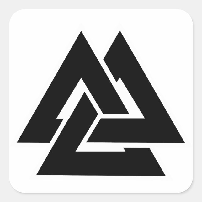 Valknut Quadratischer Aufkleber (Vorderseite)