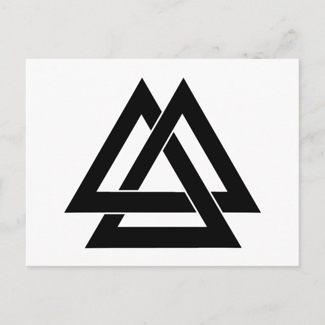 Valknut - Schwarz Postkarte (Vorderseite)