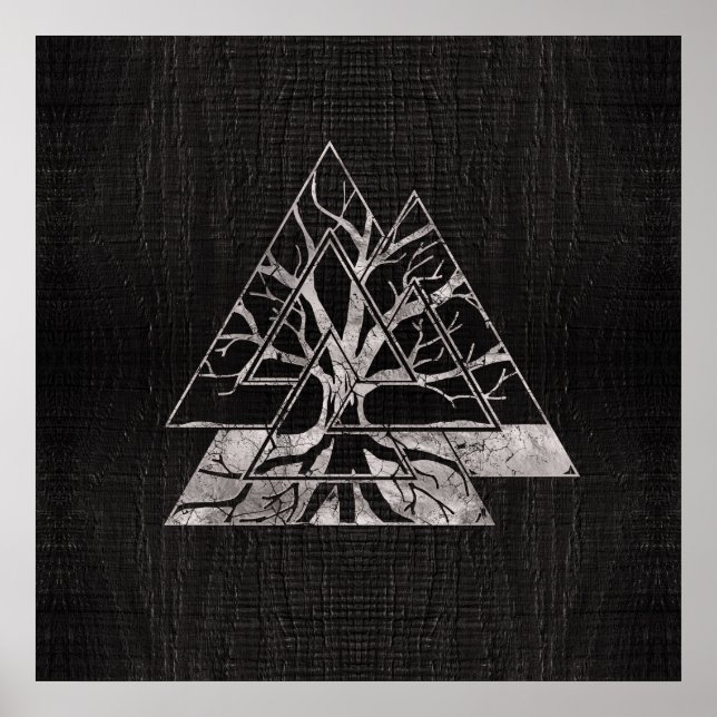 Valknut Symbol and Tree of life  -Yggdrasil Poster (Vorne)