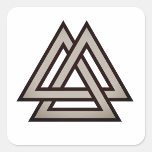 Valknut-Symbolvariante Quadratischer Aufkleber