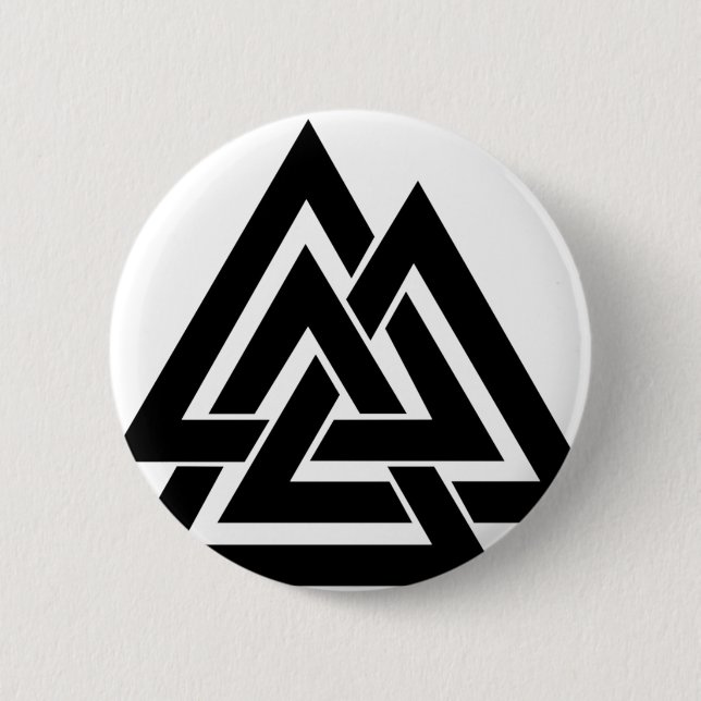 Valknut Viking Nordic Protection Symbol Odin Button (Vorderseite)