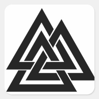 Valknut Viking Nordic Protection Symbol Odin Quadratischer Aufkleber
