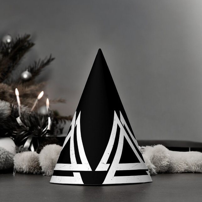 Valknut Viking Triangle Art Partyhütchen (triangle art Paper party hat, Kids,adults,party birthday hat,Baby Shower,wedding,celebration hat)