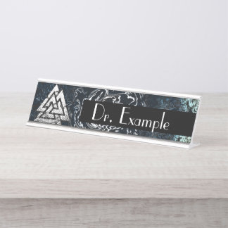 Valknut~ (Wavy) Schreibtischnamensplakette