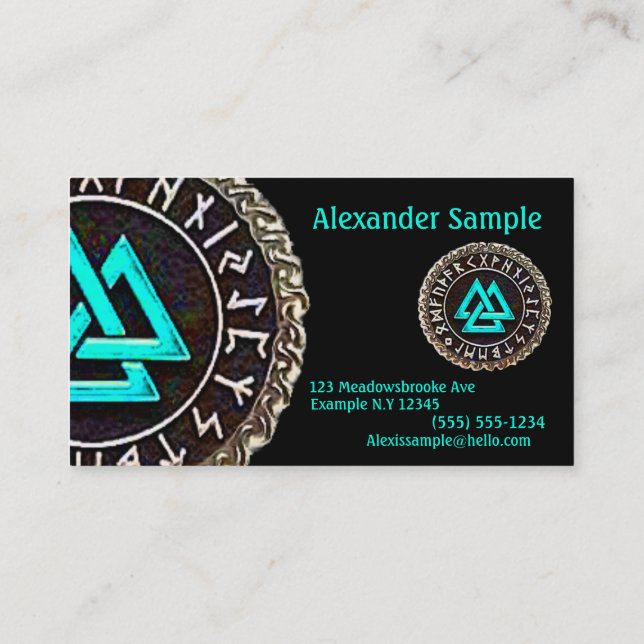 Valknut (Winding) Business Card Visitenkarte (Rückseite)