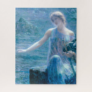 Valkyrie in einem blauen Kleid mit Rüstung