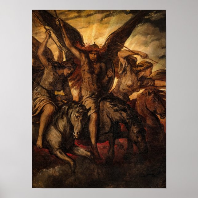 Valkyries, 1871 von Elisabeth Jerichau-Baumann Poster (Vorne)