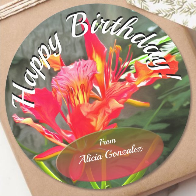 Vallarta Birthday Beauty 1583 Runder Aufkleber (Von Creator hochgeladen)