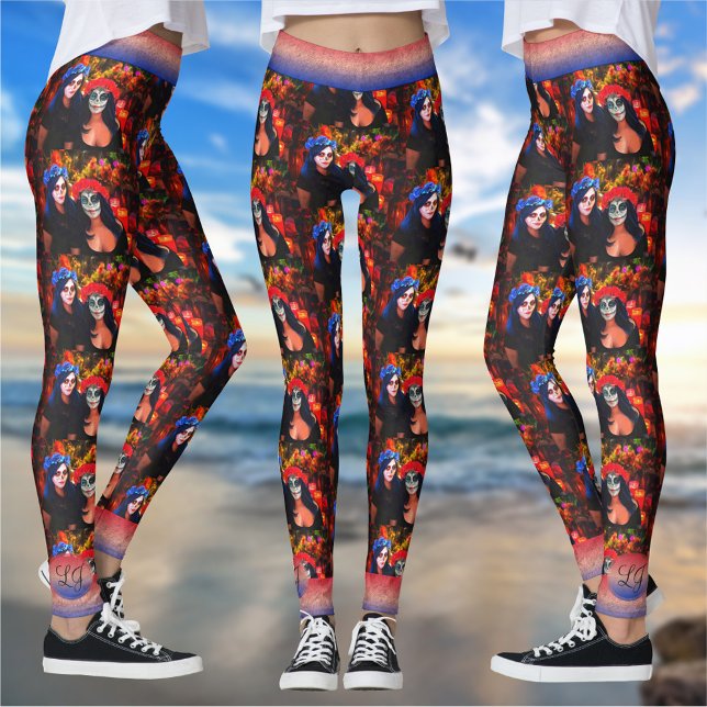 Vallarta Catrinas mit Blume & Kerzen 1718 Leggings (Von Creator hochgeladen)