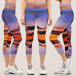 Vallarta Sunset Sky 1182 Capri Leggings