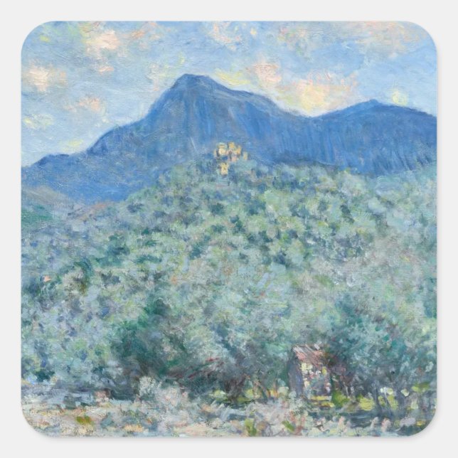 Valle Buona, bei Bordighera (1884) Claude Monet Quadratischer Aufkleber (Vorderseite)