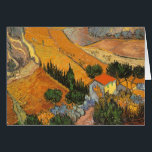 Valle mit Plowman von Vincent van Gogh<br><div class="desc">Das Tal mit Plowman Seen From Oove (1889) von Vincent van Gogh ist ein Vintages Landschaftsbild der Kunstlandschaft, das in Post-Impressionismus erbaut wurde. Ein pflügerischer Bauer, der die Felder seines Bauernhofs mit seinem Ochsenkühteam bearbeitet. Ein landwirtschaftliches Alltagsleben Landschaftsbilder mit Bäumen in einem Tal. Über den Künstler: Vincent Willem van Gogh...</div>