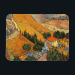 Valle mit Plowman von Vincent van Gogh Magnet<br><div class="desc">Das Tal mit Plowman Seen From Oove (1889) von Vincent van Gogh ist ein Vintages Landschaftsbild der Kunstlandschaft, das in Post-Impressionismus erbaut wurde. Ein pflügerischer Bauer, der die Felder seines Bauernhofs mit seinem Ochsenkühteam bearbeitet. Ein landwirtschaftliches Alltagsleben Landschaftsbilder mit Bäumen in einem Tal. Über den Künstler: Vincent Willem van Gogh...</div>