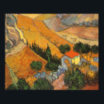 Valle mit Plowman von Vincent van Gogh Poster<br><div class="desc">Das Tal mit Plowman Seen From Oove (1889) von Vincent van Gogh ist ein Vintages Landschaftsbild der Kunstlandschaft, das in Post-Impressionismus erbaut wurde. Ein pflügerischer Bauer, der die Felder seines Bauernhofs mit seinem Ochsenkühteam bearbeitet. Ein landwirtschaftliches Alltagsleben Landschaftsbilder mit Bäumen in einem Tal. Über den Künstler: Vincent Willem van Gogh...</div>