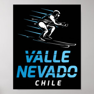 Valle Nevado Chile Skigebiet Retro Skifahren  Poster