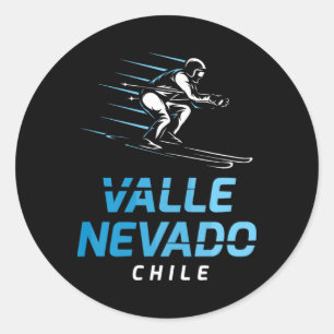 Valle Nevado Chile Skigebiet Retro Skifahren Runder Aufkleber