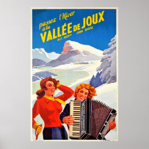 Vallee De Joux Schweiz Vintag Schweiz Poster