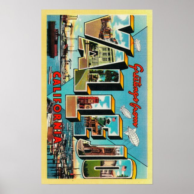 Vallejo, California - Large Letter Scenes Poster (Vorne)