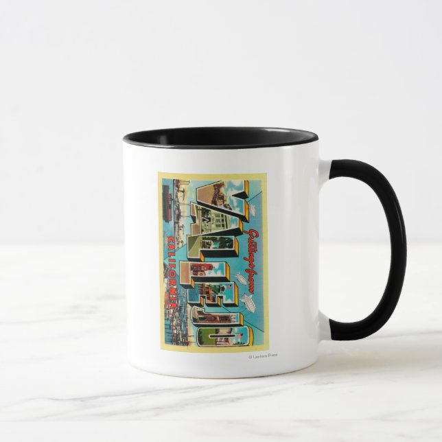Vallejo, Kalifornien - Große Briefszenen Tasse (Rechts)