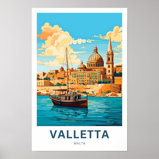 Valleta Malta Travel Print Poster (Vorne)