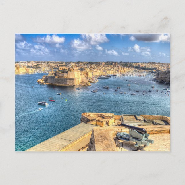 Valletta Harbour Malta Postkarte (Vorderseite)