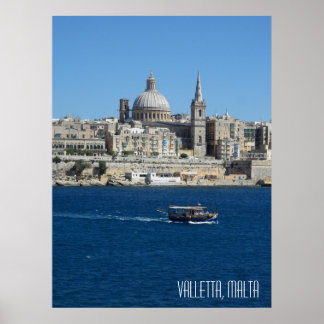 Valletta Malta Landschaftsurlaub Souvenir Poster