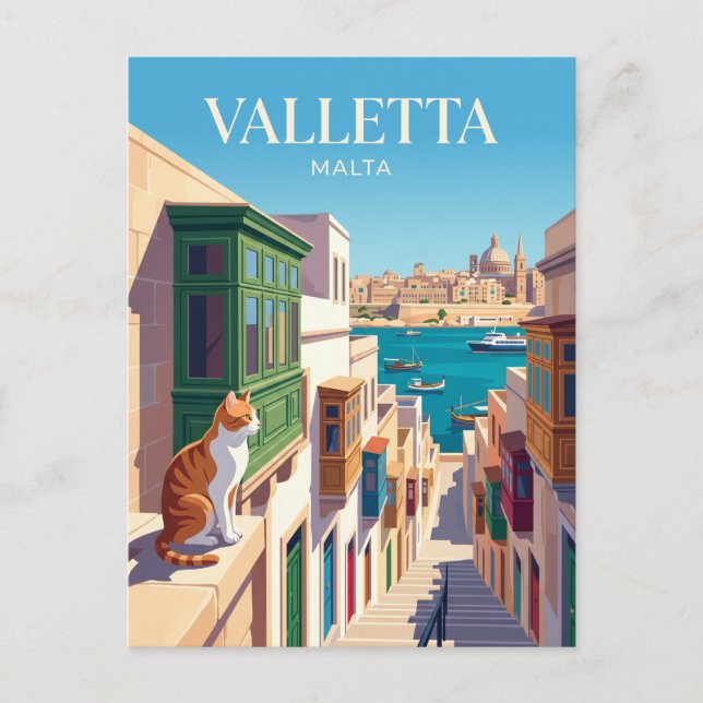 Valletta Malta Postkarte (Vorderseite)