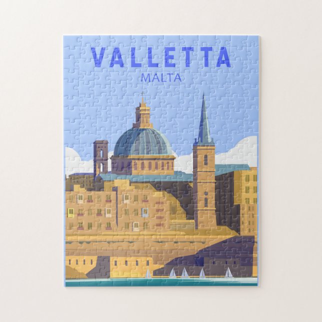 Valletta Malta Reisen Vintage Kunst (Vertikal)