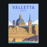 Valletta Malta Reisen Vintage Kunst Postkarte<br><div class="desc">Valletta Vektorgrafik Design. Die ummauerte Stadt wurde in den 1500er Jahren auf einer Halbinsel von den Rittern des Johannes,  einer römisch-katholischen Ordnung,  gegründet. Es ist bekannt für Museen,  Paläste und große Kirchen.</div>