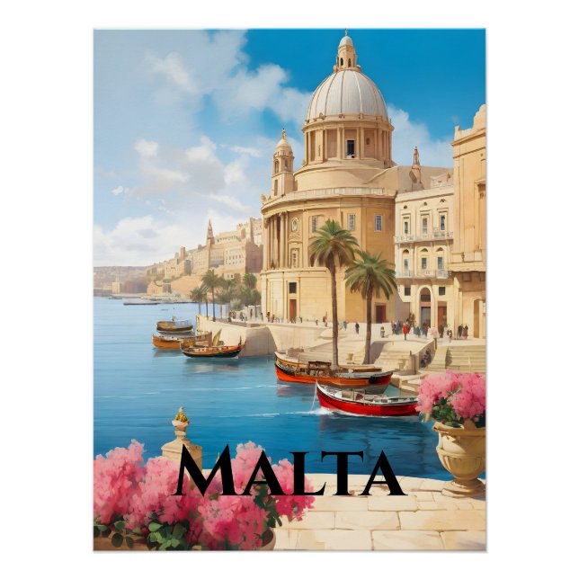 Valletta Malta Reiseplakat Poster (Vorderseite)