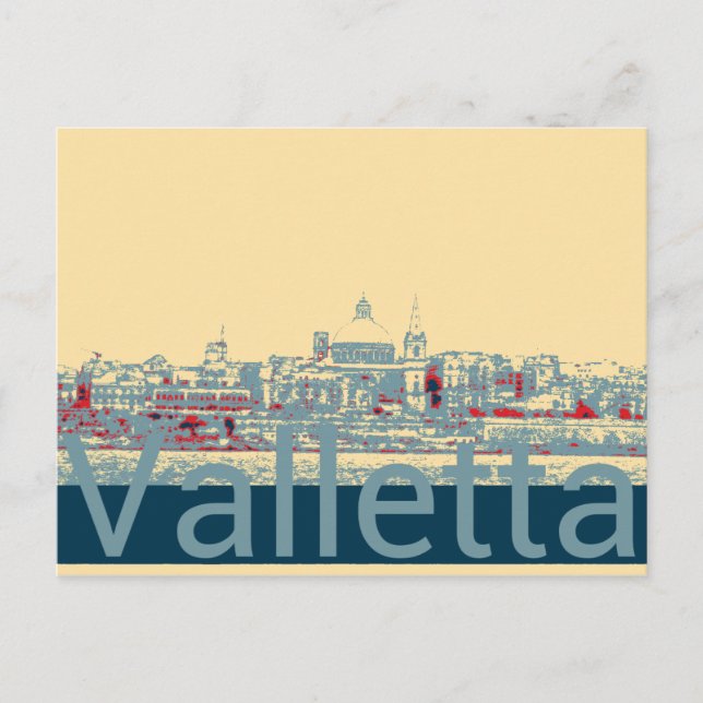 Valletta Postkarte (Vorderseite)