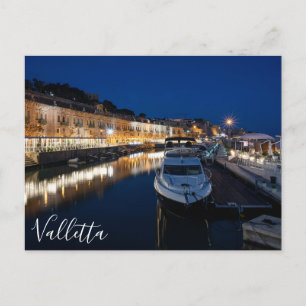 Valletta Uferviertel mit kleinem Hafen Postkarte