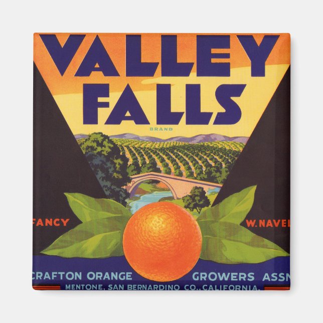 Valley Falls Orange Crate Label Magnet (Vorne)