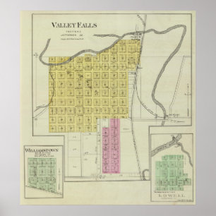 Valley Falls, Williamstown und Lowell, Kansas Poster