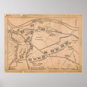 Valley Forge Encampment Map (1777-Juni 1778) Poster