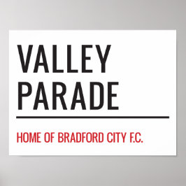 Valley Parade Stadium Street Sign Poster