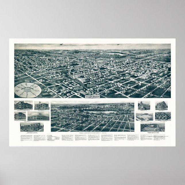 Valley Stream, NY Panoramic Map - 1924 Poster (Vorne)