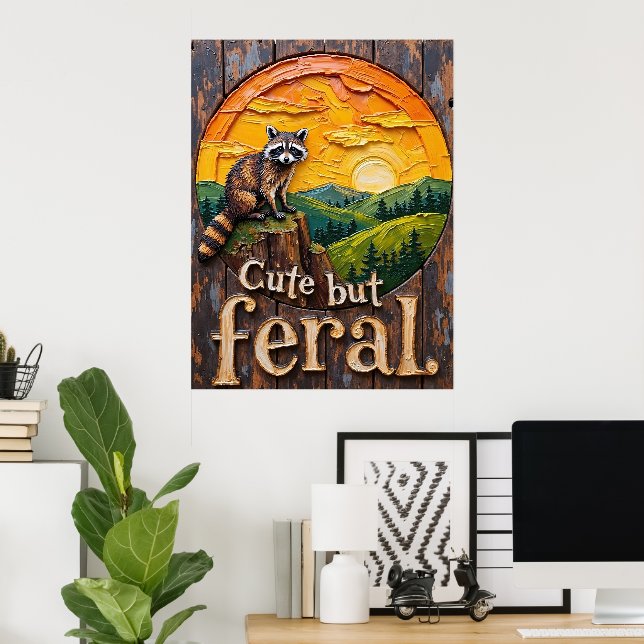 Valley Vista: Raccoon in the Twilight Poster (Heimbüro)