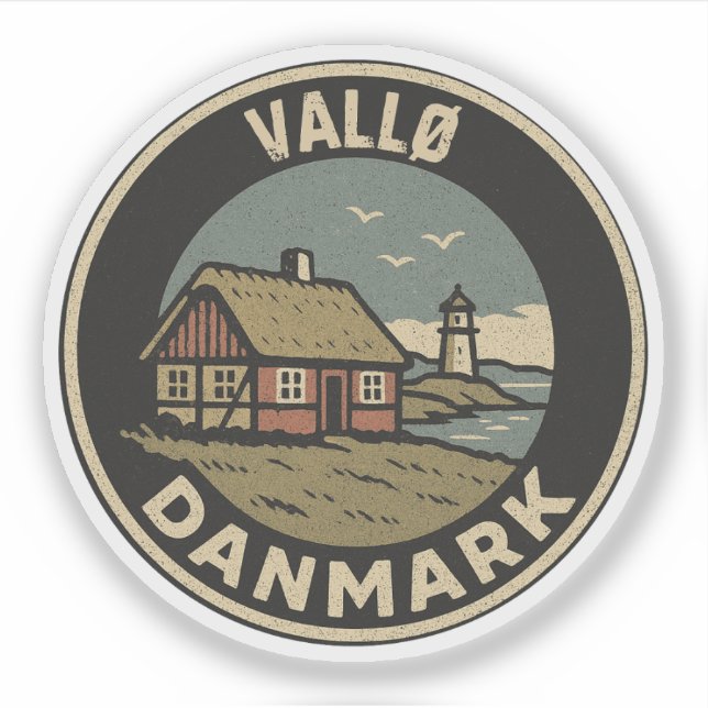Vallø, Dänemark Danmark Aufkleber (Vorderseite)