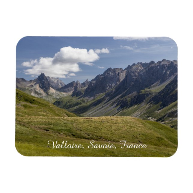 Valloire Mountains Summer Landscape, France Magnet (Horizontal)