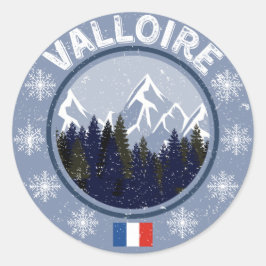 Valloire Skistation Runder Aufkleber