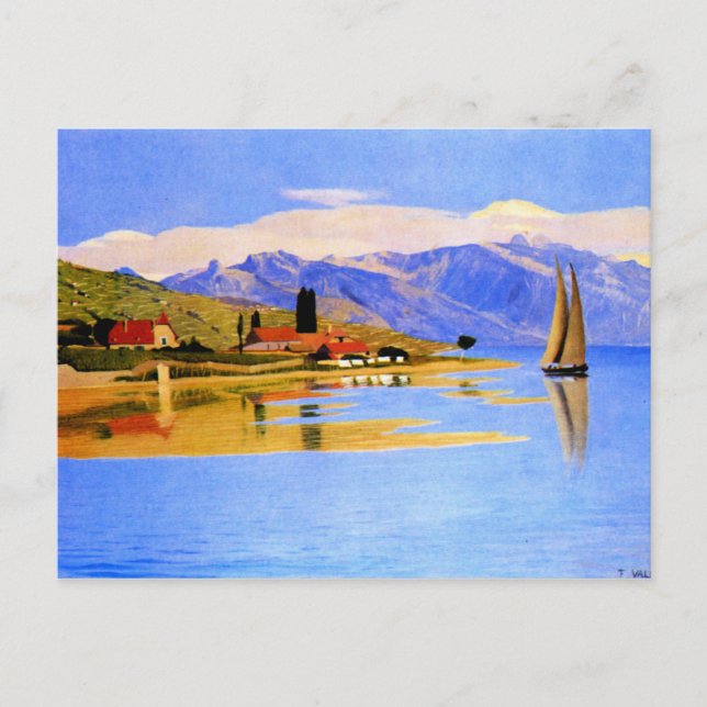 Vallotton - Der Hafen von Pully, schöne Kunstmaler Postkarte (Vorderseite)