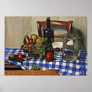 Vallotton: Stillleben mit Blue Schachbrett Tablecl Poster