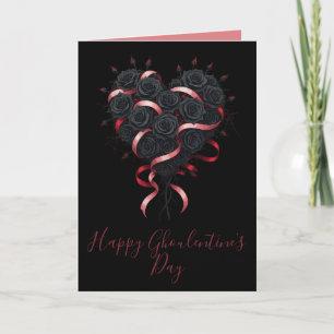 Valloween Schwarze Rosen Herz Karte