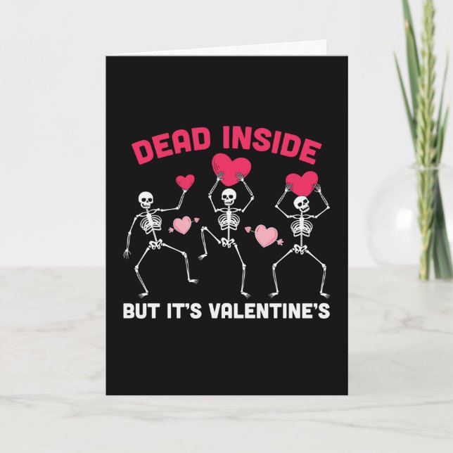 Valloween Valentines Dead Inside Funny Karte (Vorderseite)