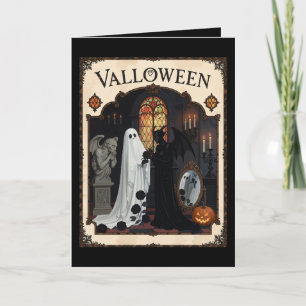 Valloween-Zeremonie Geist und verhüllte Gestalt Karte